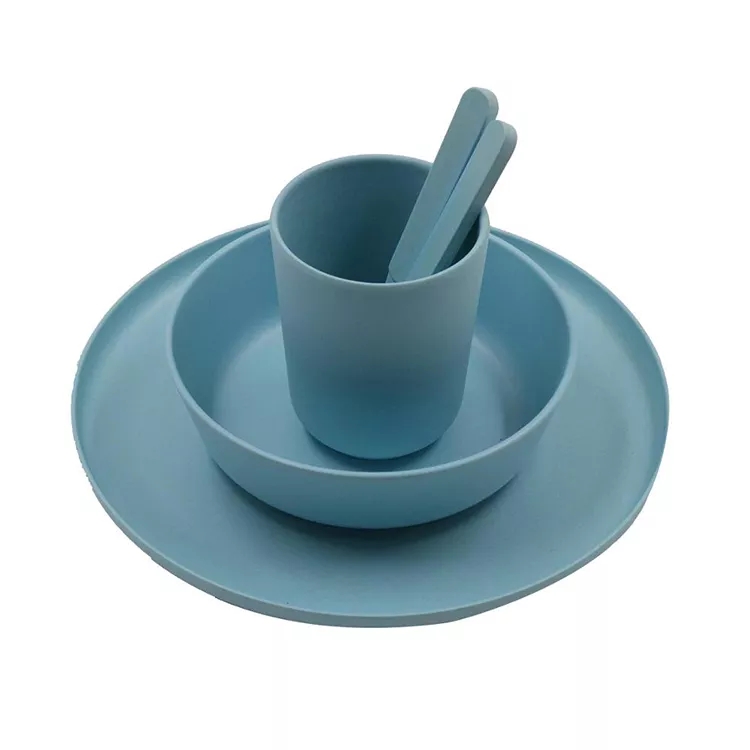 THVALUE Custom Eco-friendly PLA Bamboo Fibre Party Tableware Set Dinner Set Dinnerware Set with Salad Bowl