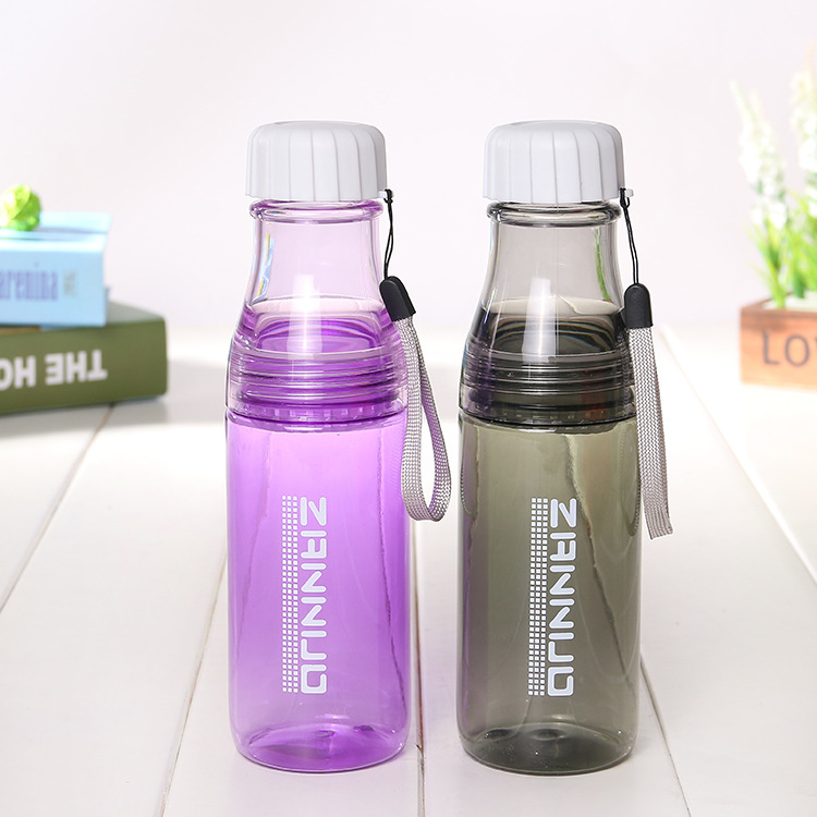 THVALUE 2 parts Detachable Japanese Cherry Sunny Tritan Plastic Portable Milk Sports Coke cola Soda Water Bottle Kids 
