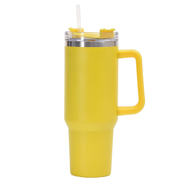 THVALUE 40 OZ Insulated tumbler with straw, Double Vacuum Stainless Steel Water Bottle for Home, Office or Car - Iced Coffee Cup Reusable,Thermos Travel Coffee Mug,Keep Hot/Cold for Hour