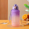 THVALUE 64 Oz Motivational Water Bottle with Straw And Strap Plastic Water Bottle for Gym 1300ml 