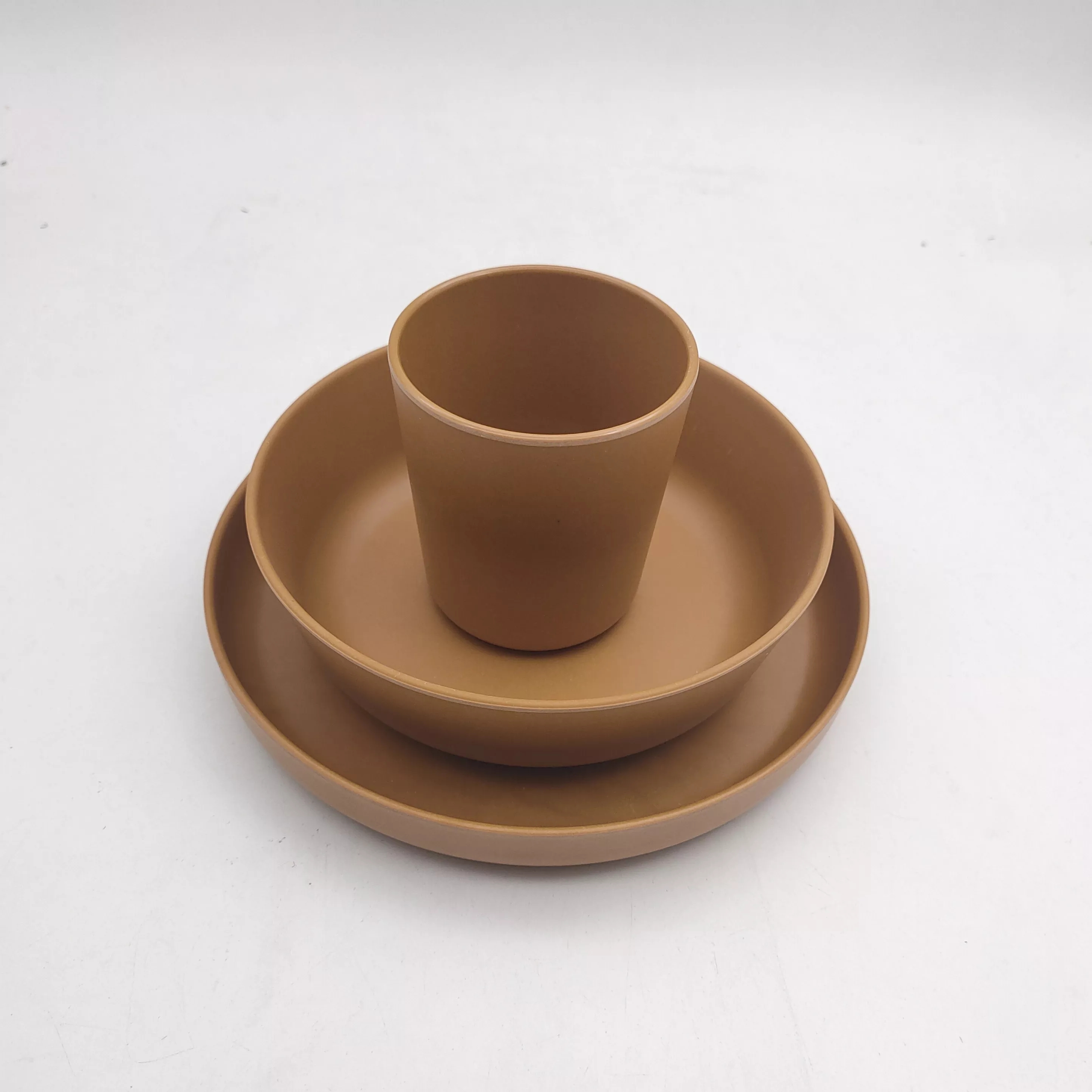 THVALUE Dinner set Dinnerware Sets Biodegradable Bamboo Plate Bamboo Fiber Tableware High Quality Factory Bowl Wholesale
