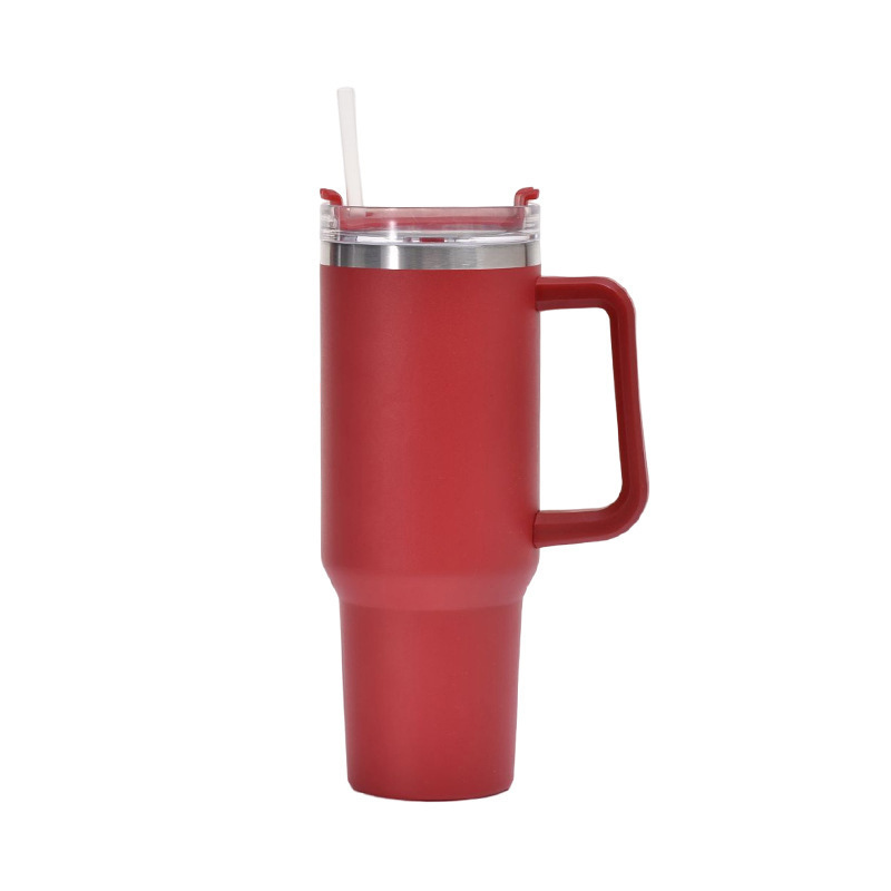 THVALUE 40 OZ Insulated tumbler with straw, Double Vacuum Stainless Steel Water Bottle for Home, Office or Car - Iced Coffee Cup Reusable,Thermos Travel Coffee Mug,Keep Hot/Cold for Hour