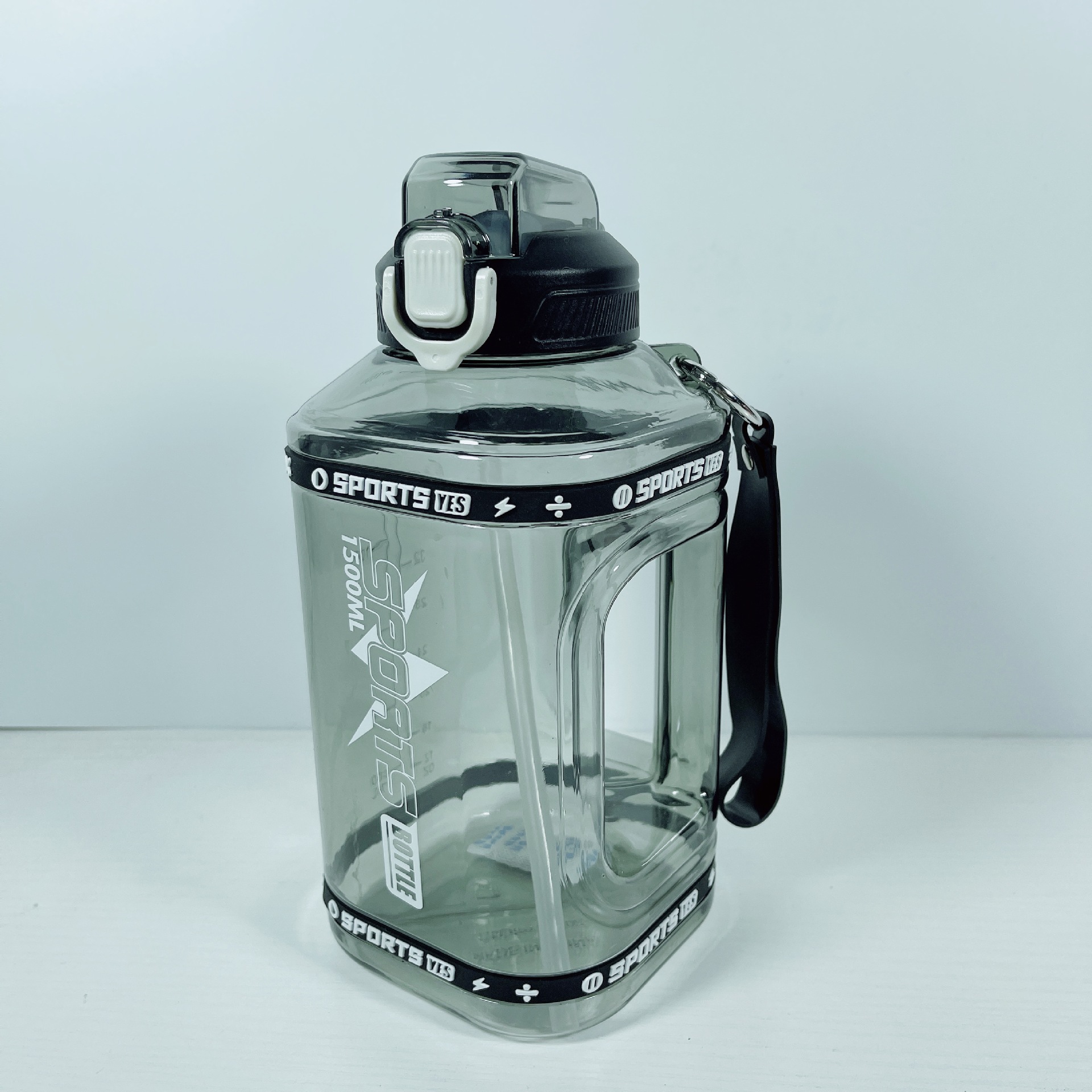 THVALUE1.5L Half Gallonl Water Bottle with Strap Square Large Water Bottles For Fitness,Gym, Men, Women