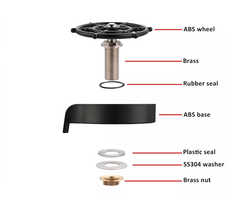 THVALUE Automatic Cup Washer Glass Rinser Cleaning Tool for Kitchen Sinks Bar Coffee Shop Washer Cleaner Glass Rinser Bar Glass Rinser
