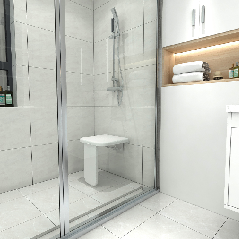 THVALUE Foldable Shower Seat Wall Mounted Arcwares Folding Shower Seat for Seniors, Disableds,Pregnants-Maximum Load 660lb(300kg)