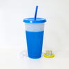THVALUE Cups with Lids and Straws for Adults - 5 Color Changing Reusable Cute Cups in Bright Colors, 24oz Plastic Tumblers with Lids and Straws as Party Cups & Iced Coffee, Reusable Cups with Lids and