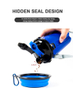 THVALUE Dog Travel Water Bottle Bowl Collapsible Dog Bowls, 2 in 1 Pet Food Container, Portable Dog Bowls Water Bottle for Walking Hiking Travelling