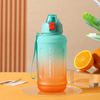 THVALUE 64 Oz Motivational Water Bottle with Straw And Strap Plastic Water Bottle for Gym 1300ml 