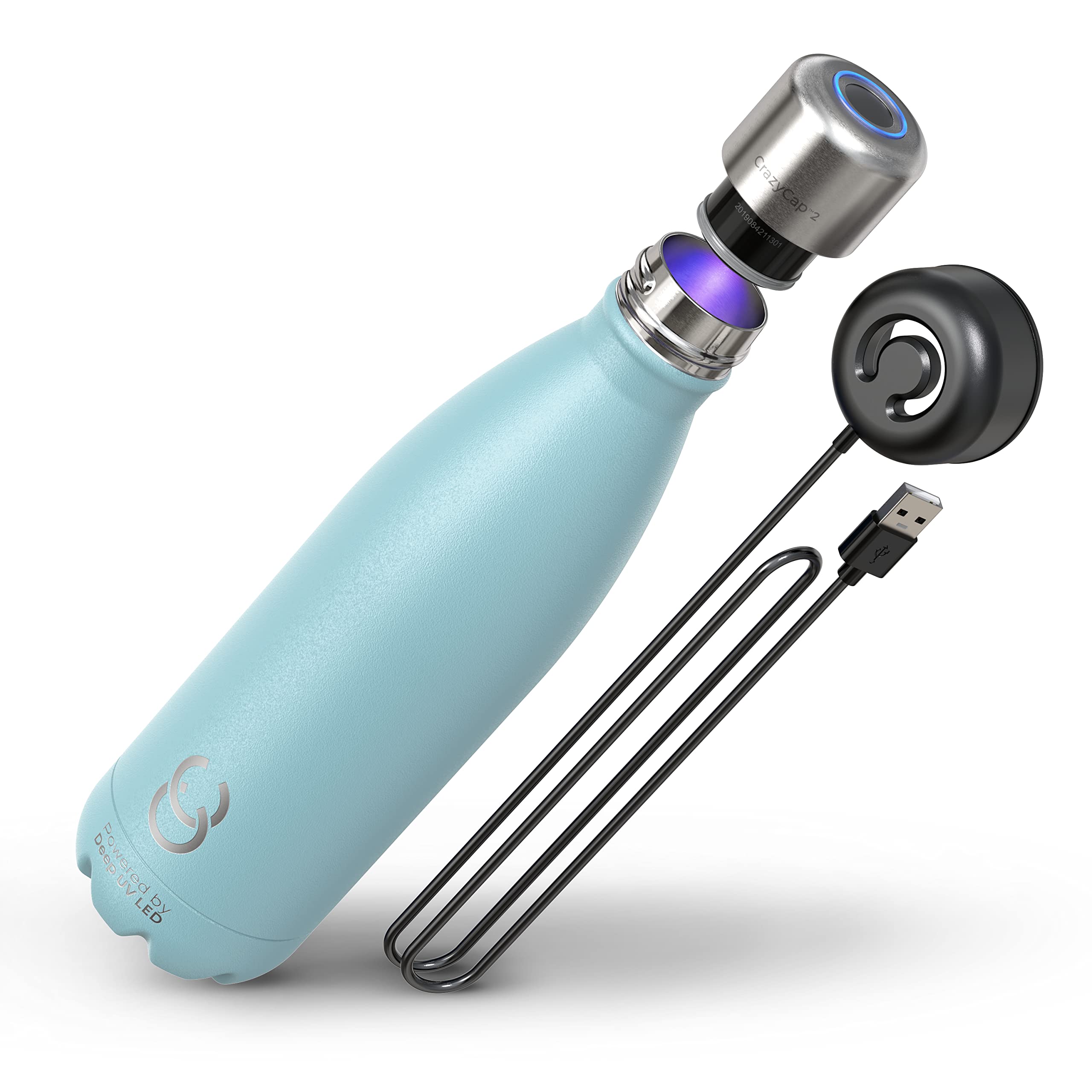 THVALUE Self-Cleaning Insulated Bottle, UV Water Bottle Purifier, Self cleaning stainless steel water flask