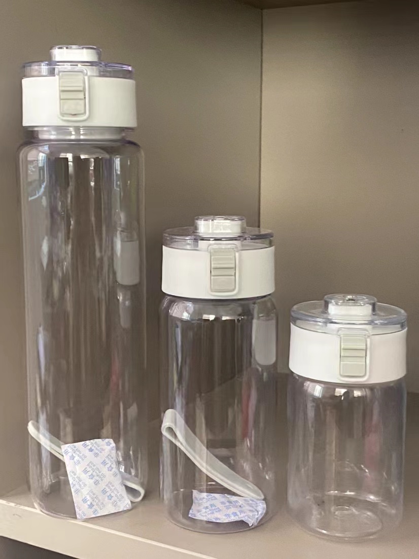 THVALUE 350ml 500ml 800ml 1000ml Plastic Water Bottle with Straw Wholesale Kids Clear Water Bottle for School with Strap 