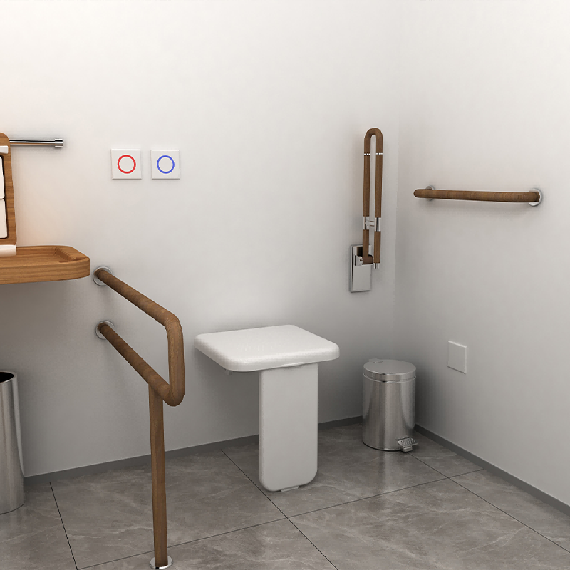 THVALUE Foldable Shower Seat Wall Mounted Arcwares Folding Shower Seat for Seniors, Disableds,Pregnants-Maximum Load 660lb(300kg)