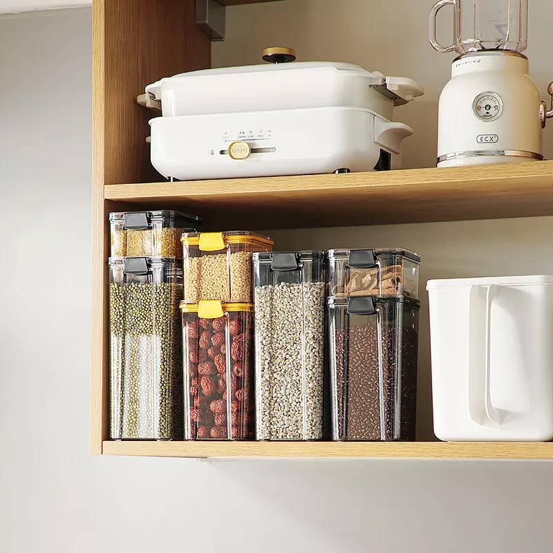 THVALUE 6PCS BPA Free Stackable food containers plastic organizer food storage boxes set bins