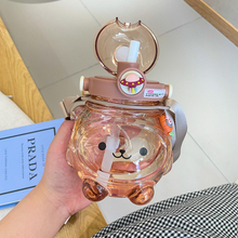 THVALUE 32 Oz Kawai Water Bottle with Straw And Strap Cute Plastic Kids Water Bottle for School 1000ml 