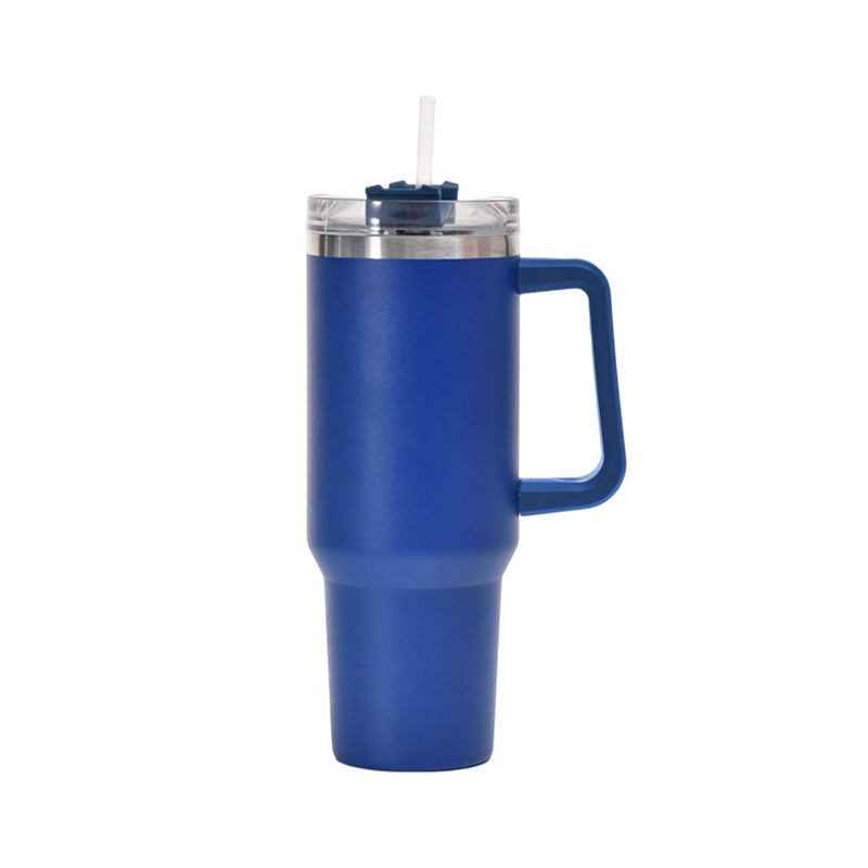 THVALUE 40 OZ Insulated tumbler with straw, Double Vacuum Stainless Steel Water Bottle for Home, Office or Car - Iced Coffee Cup Reusable,Thermos Travel Coffee Mug,Keep Hot/Cold for Hour