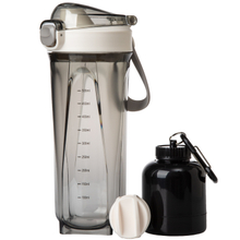 THVALUE Protein Shaker Bottle 22oz Pack with Powder Storage Container And Shaker Ball,clear Shaker Cups for Protein Shakes, white, 650ml