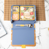 3-part Bamboo Fiber Material Lunch Box Pure Bamboo Cover Lunch Office Worker Bento Box with Tableware