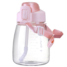THVALUE 45oz Outdoor Portable Water Cup Cute Big Pudding Plastic Cup Straw Cup With Cute Sticker And Stap 