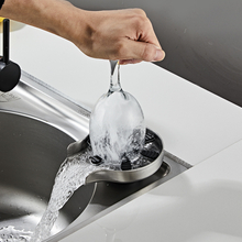 THVALUE Metal Stainless Steel Black White ABS Plastic Coffee Cup Wine Mug Cleaner Washer Glass Rinser for Bar Kitchen Sink