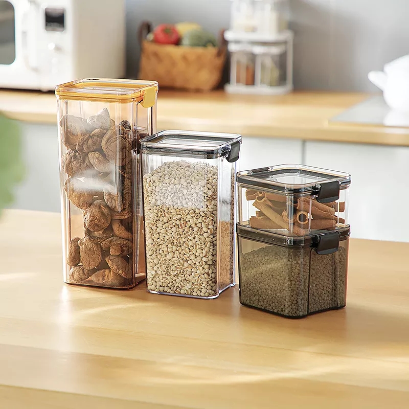 THVALUE 6PCS BPA Free Stackable food containers plastic organizer food storage boxes set bins