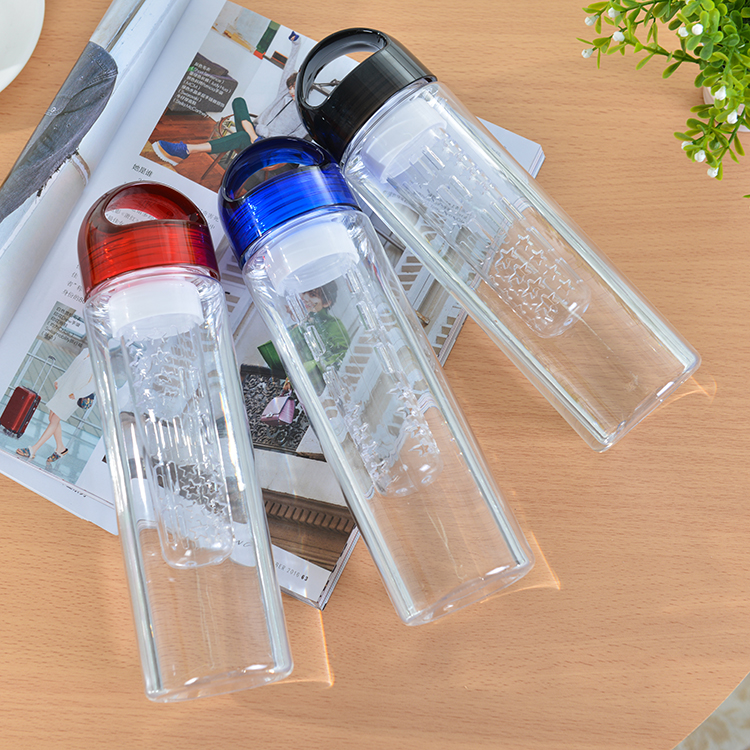 Round Handy Plastic Fruit Infuser Water Bottle Juice Bottle