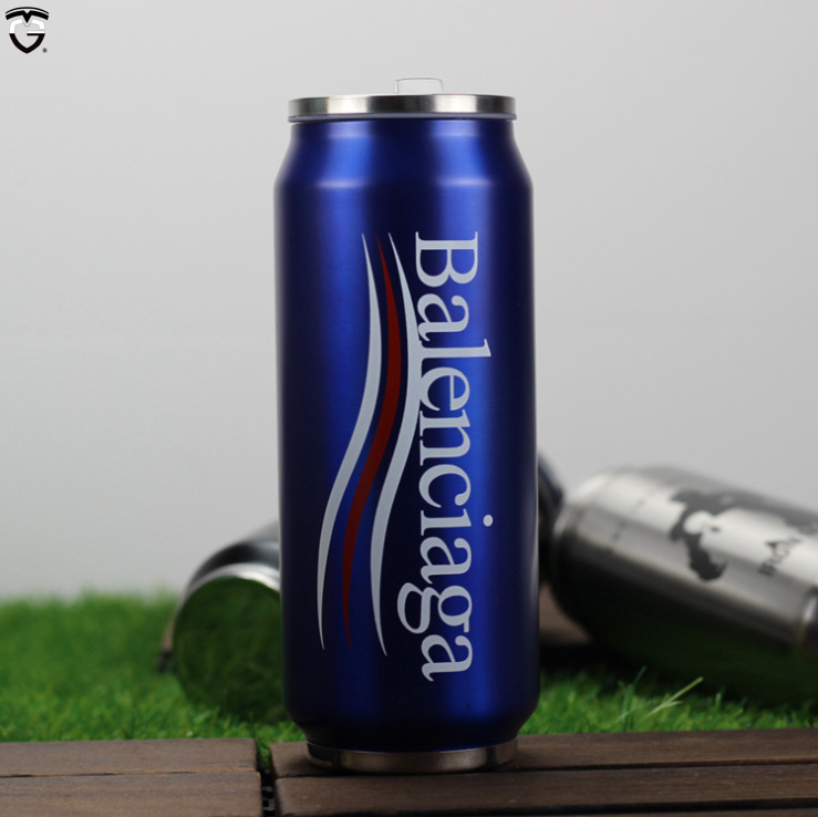 300ml 500ml Double wall bike travel gym vacuum insulated stainless steel aluminum cola shape stainless steel water bottle