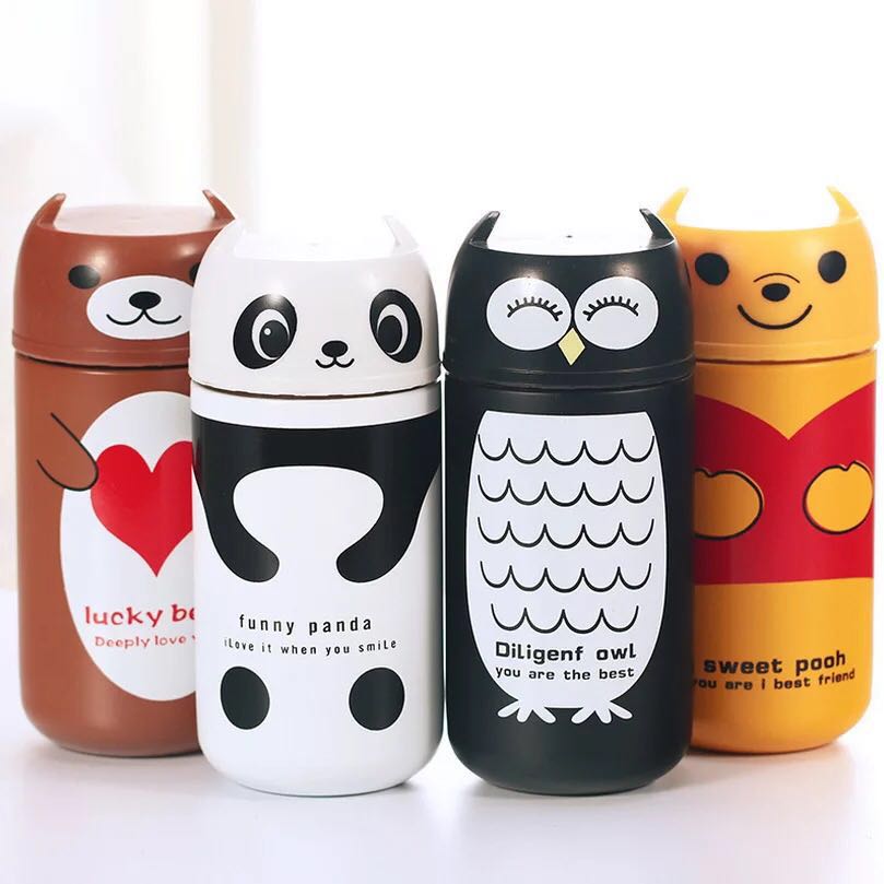 Cute Cheap Stainless Steel Water Bottle Vacuum Flask with animal