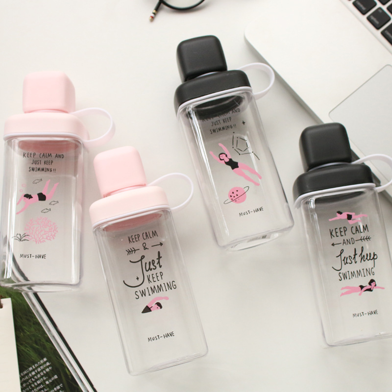 Portable Ps Plastic Cup Square Shaped Water Bottle Labels