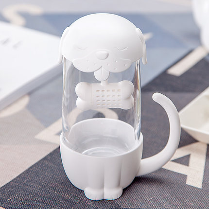 Cat/Dog Glass Tea Cup With Strainer/filter/infuser