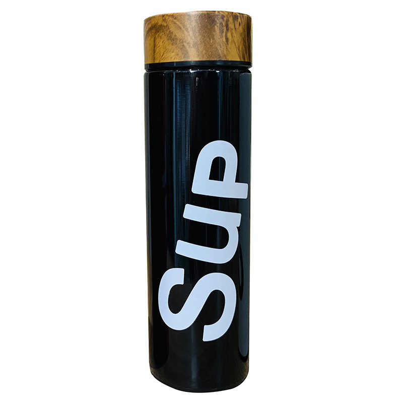 The Creative Fashion SUP Wood Grain Stainless Steel Vacuum Flask Simple Trend Cup Boys And Girls Ing Net Red Cup
