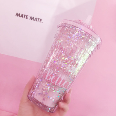 Custom Travel Cup Plastic Travel Cup With Straw