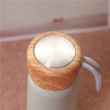 Korea Cute Cartoon Wood Grain Cover Handle Male And Female Students Creative Stainless Steel Mug Cup Portable Cup