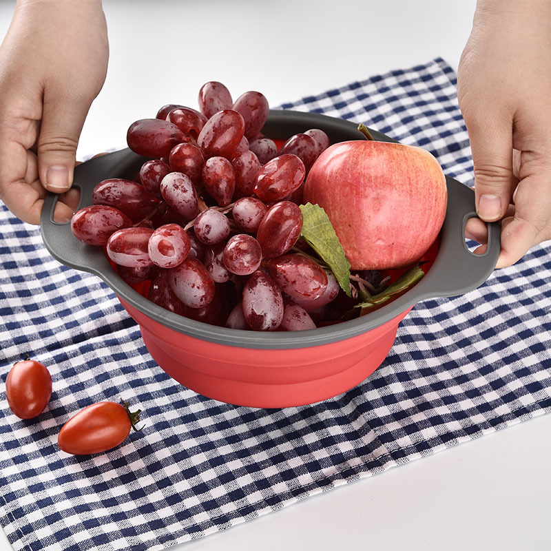 Dishwasher Safe Kitchen Silicone Collapsible Colander Set