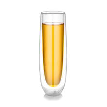 Heat-resistant high boron silicon double glass custom logo Creative Champagne Cup high-grade red glass new transparent water cup