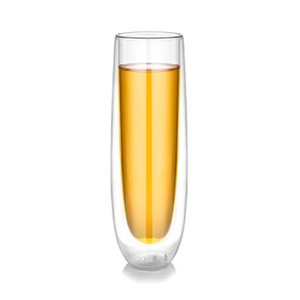 Heat-resistant high boron silicon double glass custom logo Creative Champagne Cup high-grade red glass new transparent water cup