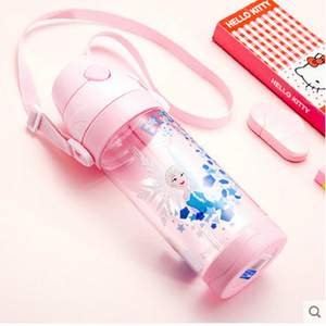 Disney Straw Cup summer elementary school kindergarten children's plastic straw portable leakproof Cold water cup