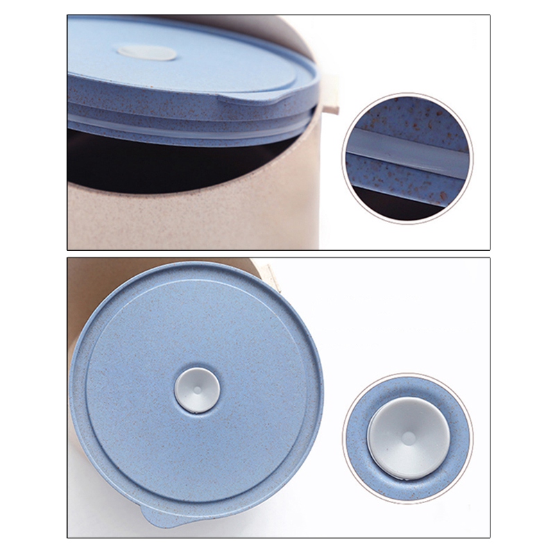1500ml Round Shape Rice Husk Lunch Box Set for Adults
