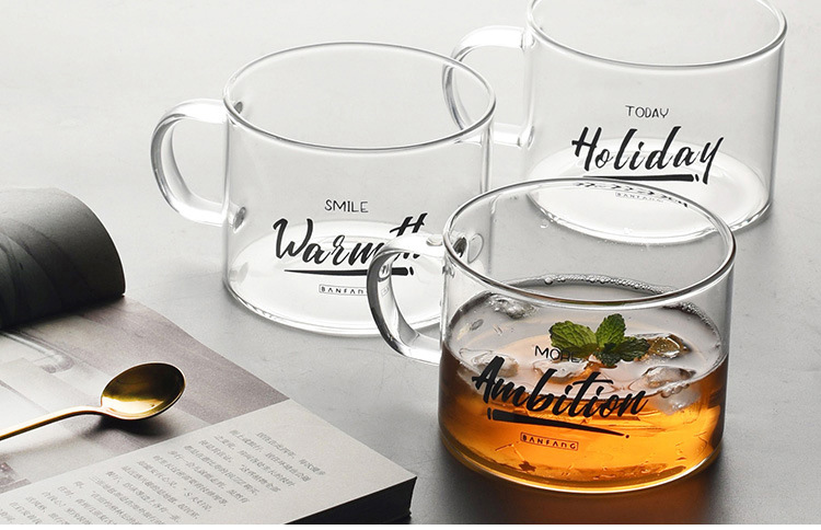  handle glass water cup