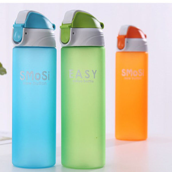 Outdoor plastic sports water bottle Press-type bullet cover gift kettle 