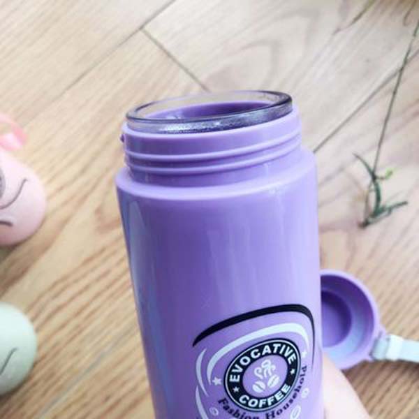 Double glass water bottle drop portable with simple ironing belt rope 