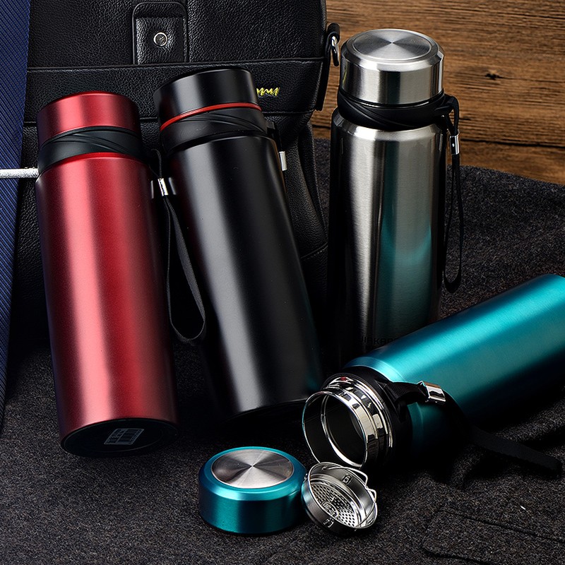 Wholesale Custom Printed Double Wall Vacuum Insulated Stainless Steel Water Bottle With Strainer