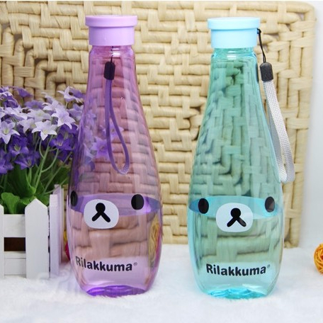 Inverted 600ml Round Drinking Water Bottle Plastic With Sealed Cap