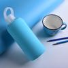 Customized Logo 500ml Glass Drink Water Bottle With Silica Cover