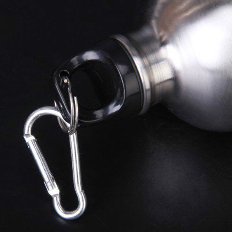 New Silver Water Stainless Steel Double Vacuum Insulated Bottle Sport Drinking Water Bottles with Lid Rope