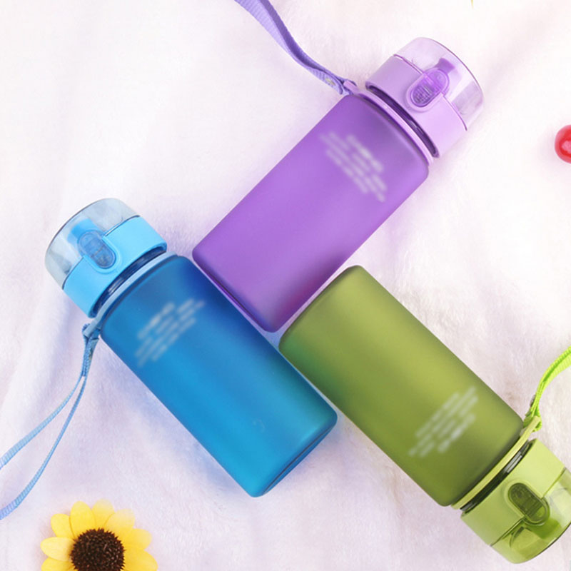 Sports Water Bottle Plastic Portable Leak-free Travel Scrub Camping Camping Filling Drink 
