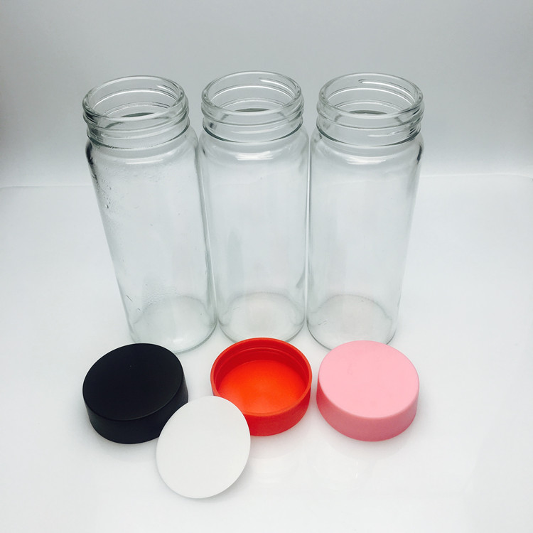 Custom 500ml my bottle water bottle glass juice drink bottle with plastic cap