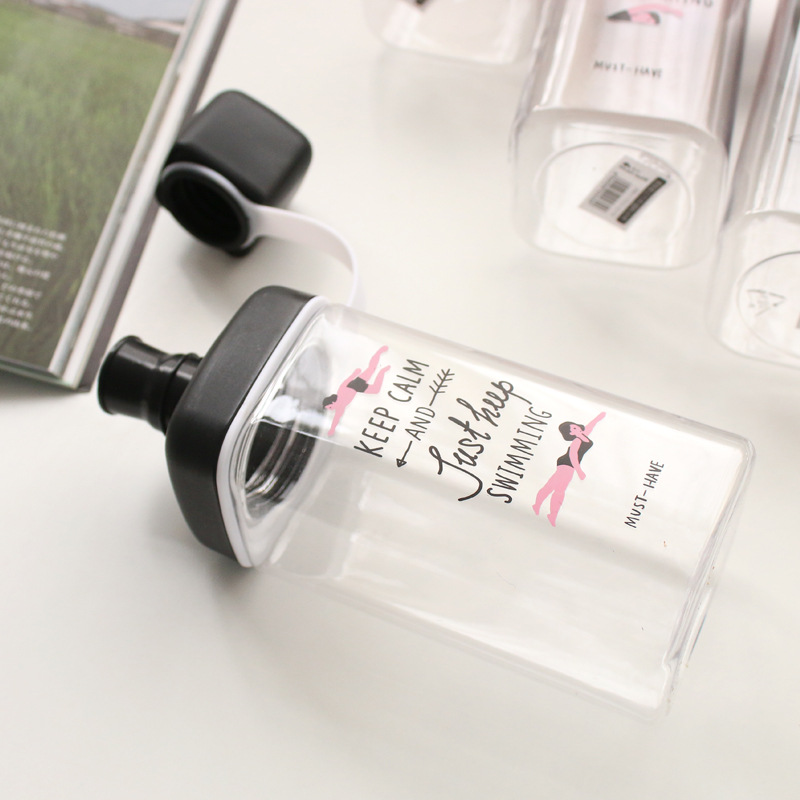 Portable Ps Plastic Cup Square Shaped Water Bottle Labels