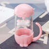 Cat/Dog Glass Tea Cup With Strainer/filter/infuser