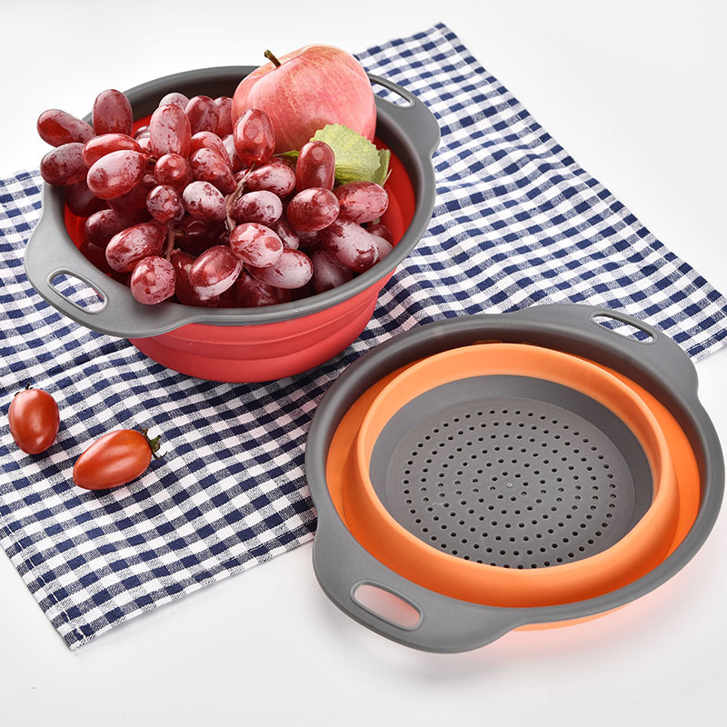 Dishwasher Safe Kitchen Silicone Collapsible Colander Set