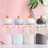 Wholesale creative cartoon Transparent high boron silicon heat-resistant glass girl cute radish small fresh portable water cup