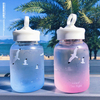 New creative Cute glass Korean edition schoolgirl ins small fresh portable scrub transparent glass water cup wholesale